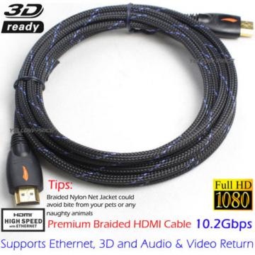 3m 24K Gold Plated v1.4 3D HDMI Cable Full HD 1080P Ethernet Nylon Sleeve Sydney