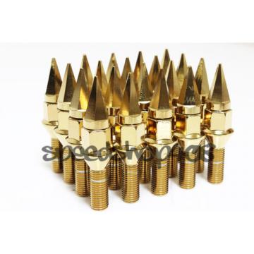 Z RACING 28mm Gold SPIKE LUG BOLTS 12X1.5MM FOR BMW 5 SERIES Cone Seat