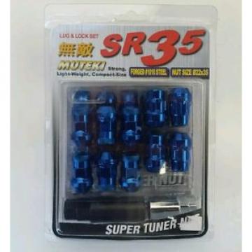 MUTEKI LOCK SR35 WHEELS LUG NUTS 12X1.5 M12 1.5 ACORN RIMS CLOSE END 20 BLUE H