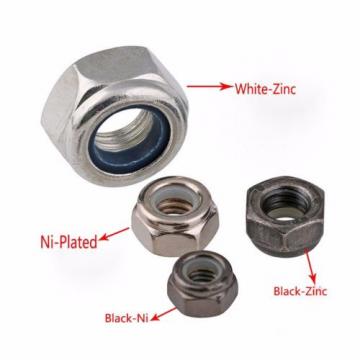 Ni-Plated/Black-Zinc/White-Zinc/Black-Ni Hex Nyloc Lock Nuts M2 M2.5 M3 M4 M5 M6