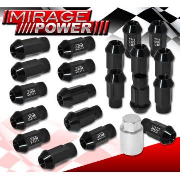 For Isuzu M12X1.5Mm Locking Lug Nuts 20Pc Jdm Extended Aluminum Anodized Black