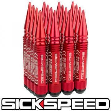 SICKSPEED 16 PC RED 5 1/2&#034; LONG SPIKED STEEL LOCKING LUG NUTS 12X1.5 L16