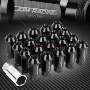 FOR CAMRY/COROLLA 20 PCS M12 X 1.5 ALUMINUM 50MM LUG NUT+ADAPTER KEY BLACK