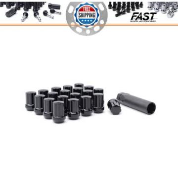 20 MOPAR 7 SPLINE WHEEL LOCK LUG NUTS KEY 14X1.5 M14 1.5 ACORN CLOSED END BLACK