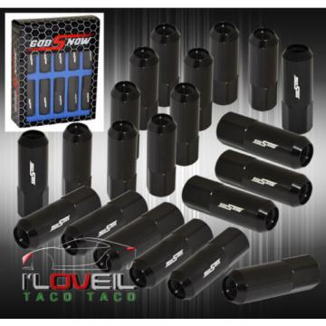 M12 X 1.5&#034; BLACK EXTENDED LOCKING WHEEL RIMS THREAD PITCH LUG NUTS KIT RACE VIP