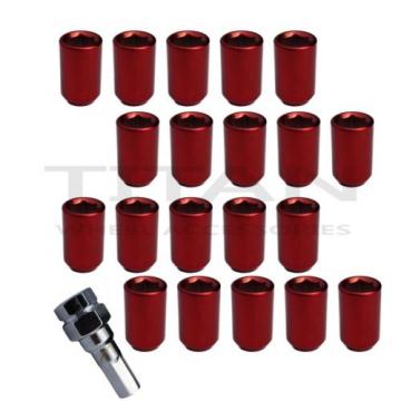 20 Piece Red Chrome Tuner Lugs Nuts | 1/2&#034; Hex Lugs | Key Included