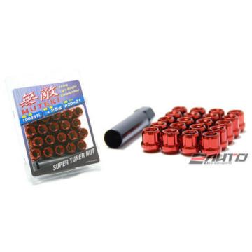 SPLINE 21mm MUTEKI WHEEL LOCK LUG NUT 12x1.25 M12 P1.25 RED OPEN END b