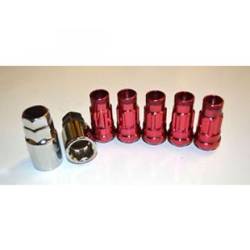 VARRSTOEN V48 OPEN ENDED EXTENDED LUG NUT LOCK SET 12x1.5 RED WITH KEY