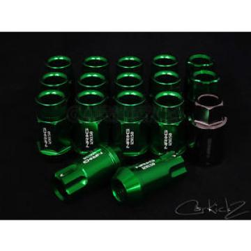 NRG 100 SERIES GREEN OPEN ENDED 12X1.5MM 17 PCS LUG NUT SET WITH LOCK EG EK DC2