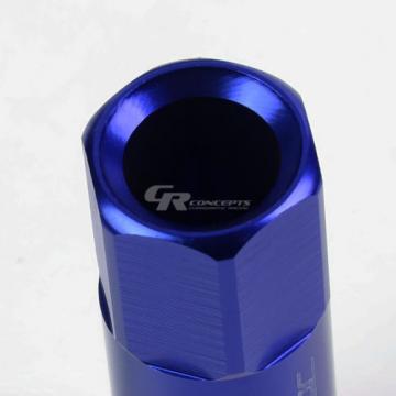 20X RACING RIM EXTENDED ACORN TUNER  WHEEL LOCK LUG NUTS+1X ADAPTER KEY BLUE