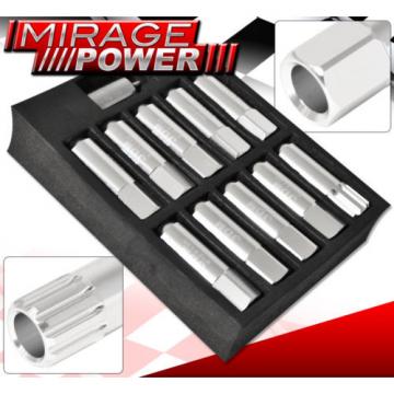 (20 PIECES) UNIVERSAL M12x1.25 ALUMINUM TUNER WHEEL LUG NUTS SILVER +LOCKING KEY