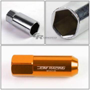 FOR CAMRY/CELICA/COROLLA 20X EXTENDED ACORN TUNER WHEEL LUG NUTS+LOCK+KEY ORANGE