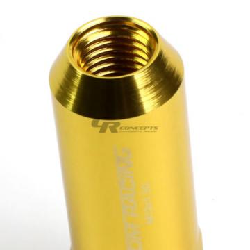 FOR CAMRY/CELICA/COROLLA 20X EXTENDED ACORN TUNER WHEEL LUG NUTS+LOCK+KEY GOLD