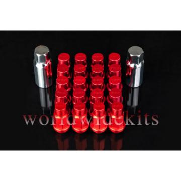 GODSPEED T-4 WHEEL RIM RACING LUG NUTS 50MM 20 PIECE W / LOCK M12 X 1.5 RED B