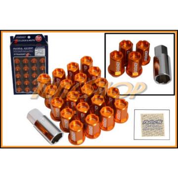 VOLK RACING RAYS STRAIGHT L42 DURA WHEELS LOCK LUG NUT 12X1.25 1.25 RIM ORANGE S