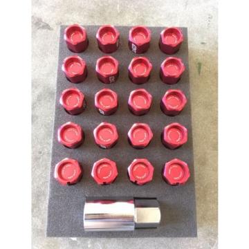 VOLK RACING RAYS STRAIGHT L42 DURA WHEELS LOCK LUG NUTS 12X1.5 1.5 RIM RED H