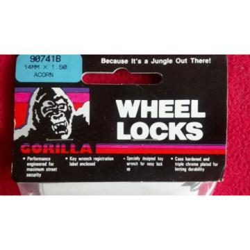 BRAND NEW 4 SET GORILLA WHEEL NUTS AND LOCKS 14 MM X 1.50 ACORN