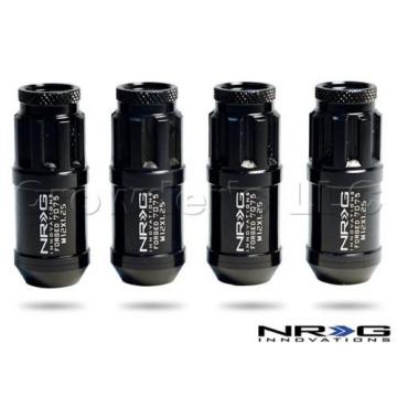 NRG 700 Series Lug Nut Lock Set 4 w/ Dust Caps  Black M12 x 1.25mm  LN-L71BK