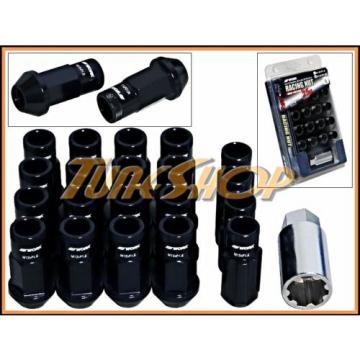 WORK RACING RS-R EXTENDED FORGED ALUMINUM LOCK LUG NUTS 12X1.5 1.5 BLACK OPEN U