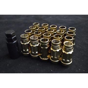 NNR EXT LUG NUT SET W/LOCK FITS NISSAN/DATSUN 12X1.25 GOLD NNR-LN-SWL12125GD