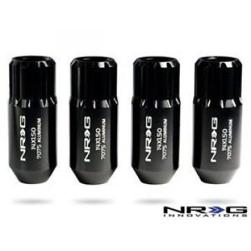 NRG M14 x 1.5 Extended Lock - 400 Series - 4 Piece Kit 4 Lug Nuts - Black LN-L47