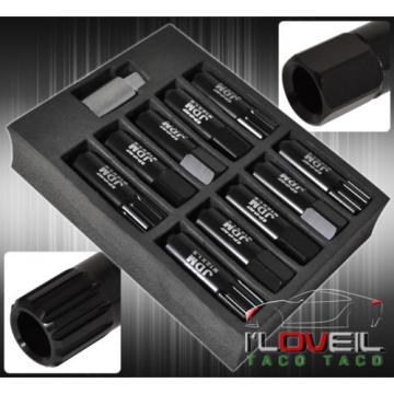 UNIVERSAL 12x1.5 LOCKING LUG NUTS 20PC JDM VIP EXTENDED ALUMINUM ANODIZED BLACK