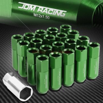 20 PCS M12 X 1.5 ALUMINUM ACORN TUNER LUG NUT/WHEEL LOCK+ADAPTER KEY GREEN