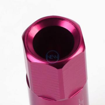 20pcs M12x1.5 Anodized 60mm Tuner Wheel Rim Locking Acorn Lug Nuts+Key Pink