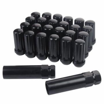 20 PC DODGE RAM 2500 3500 9/16 BLACK TRUCK SPLINE 2&#034; LOCKING LUG NUTS + 2 KEYS