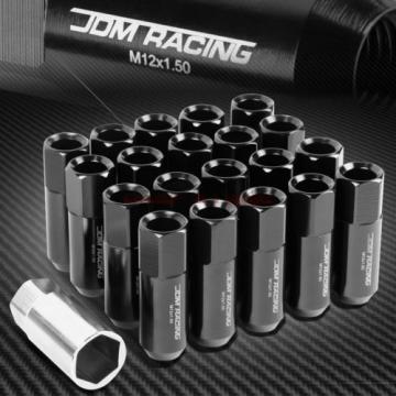 FOR CORVETTE MALIBU IMPALA 20 PCS M12 X 1.5 60MM LUG NUT+ADAPTER KEY BLACK