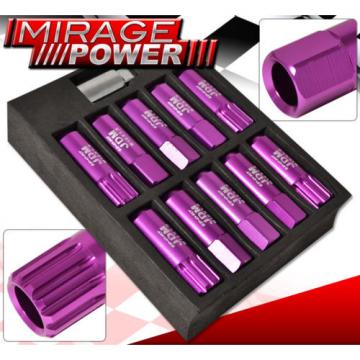 (20 PIECES) UNIVERSAL M12x1.5 ALUMINUM TUNER WHEEL LUG NUTS PURPLE + LOCKING KEY