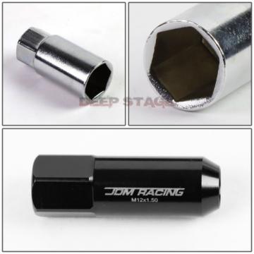 FOR IS260 IS360 GS460 20 PCS M12 X 1.5 ALUMINUM 60MM LUG NUT+ADAPTER KEY BLACK