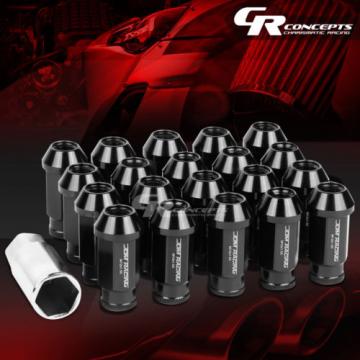 FOR DTS/STS/DEVILLE/CTS 20X ACORN TUNER ALUMINUM WHEEL LUG NUTS+LOCK+KEY BLACK