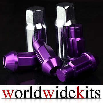 GODSPEED T-4 WHEEL RIM RACING LUG NUTS 50MM 20 PIECE W / LOCK M12 X 1.5 PURPLE A