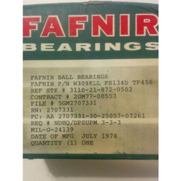 2 pcs W309KLL FAFNIR DOUBLE ROW 45 MM BORE BEARING