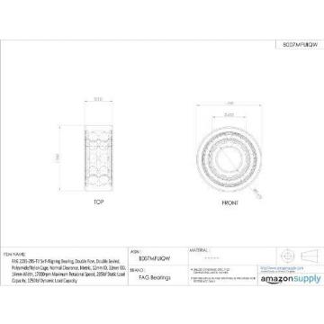 FAG Bearings FAG 2201-2RS-TV Self-Aligning Bearing, Double Row, Double Sealed,