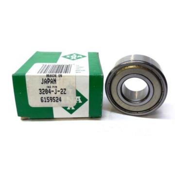 INA DOUBLE ROW BALL BEARING 3204J2Z, 3204-J-2Z,  20MM BORE, 47MM OD, 20.6MM W