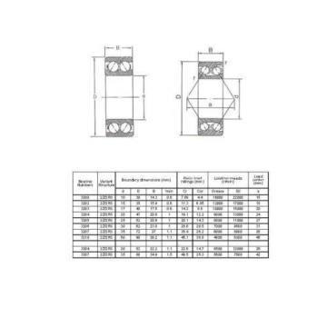 5pcs Double Row Angular Contact Ball Bearings 3000 Series