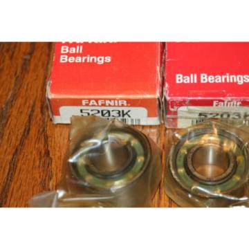 (Lot of 2) Fafnir Torrington 5203-K Double Row Angular Contact Bearings * NEW *