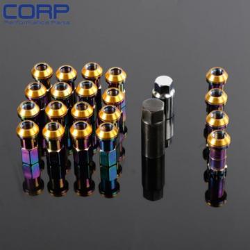 JDM Racing Wheel R40 Chrome Titanium Coating Lug Nuts Lock Set 1.25 X M12 20PCS