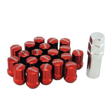 Car M12 1.5mm Steel Racing Wheel Lug Lock Gear Nuts With Installation Tools Red