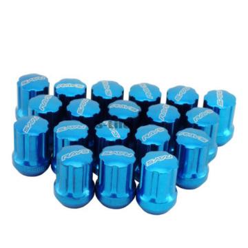 Car M12 1.5mm Steel Racing Wheel Lug Lock Gear Nuts With Installation Tools Blue