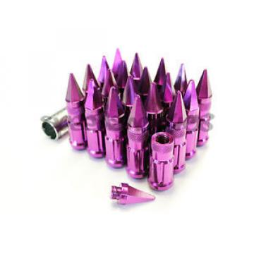 Z RACING PURPLE SPIKE LUG NUTS 12X1.5MM STEEL OPEN EXTENDED KEY TUNER