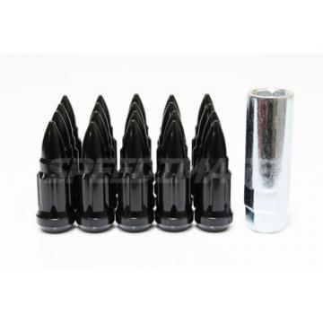 Z RACING BULLET BLACK STEEL LUG NUTS 12X1.5MM EXTENDED KEY TUNER CLOSED