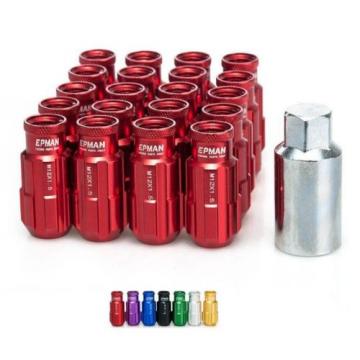 RED Tuner Anti-Theft Wheel Security Locking Lug Nuts 51mm M12x1.5 20pcs