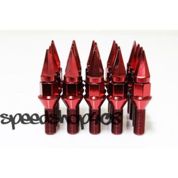 Z RACING 28mm Red SPIKE LUG BOLTS 12X1.5MM FOR BMW 3-SERIES Cone Seat