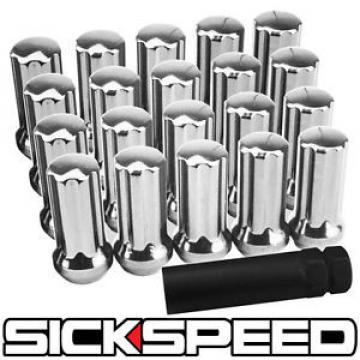 SICKSPEED 20 PC CHROME 51MM SPLINE DRIVE LOCKING LUG NUTS LUGS W/KEY 1/2X20 L22