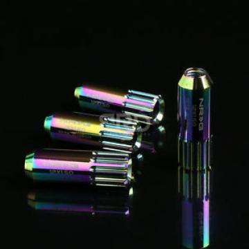 NRG T-7075 ALUMINUM EXTENDED WHEEL 12 PT LUG NUTS LOCK M12x1.5 NEO CHROME 4 PC