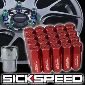 SICKSPEED 20 RED CAPPED ALUMINUM 60MM LOCKING LUG NUTS WHEELS/RIMS 12X1.25 L12