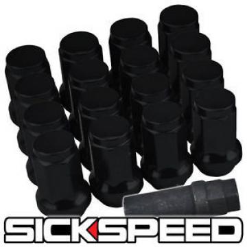 SICKSPEED 16 PC BLACK STEEL LOCKING HEPTAGON SECURITY LUG NUTS LUGS 12X1.25 L11